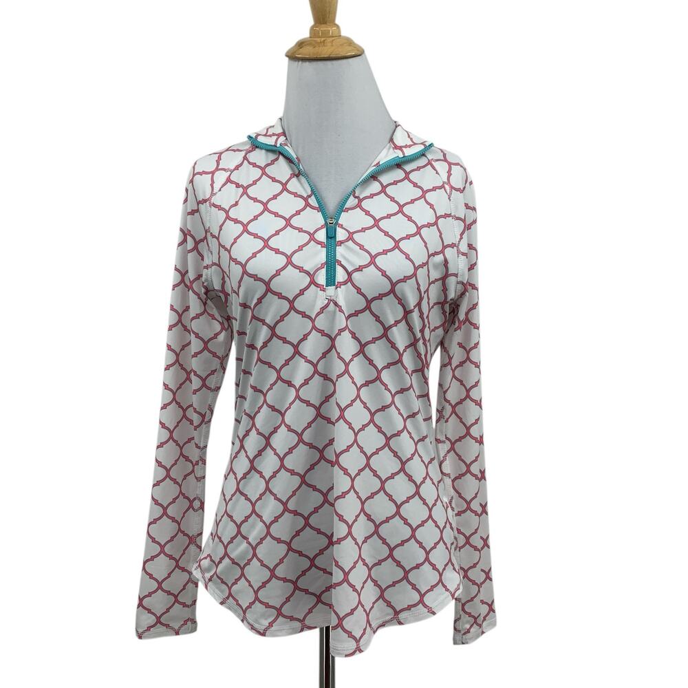 Jofit Shirt Womens XS Extra Small Multi Print Long Sleeve Mock Performance Golf
